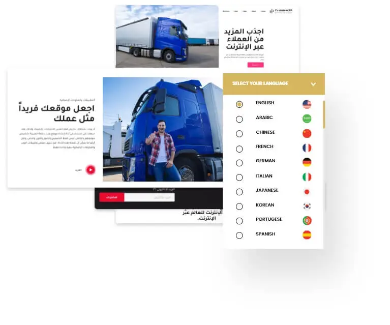 Multilanguage Support bot for trailer company website design