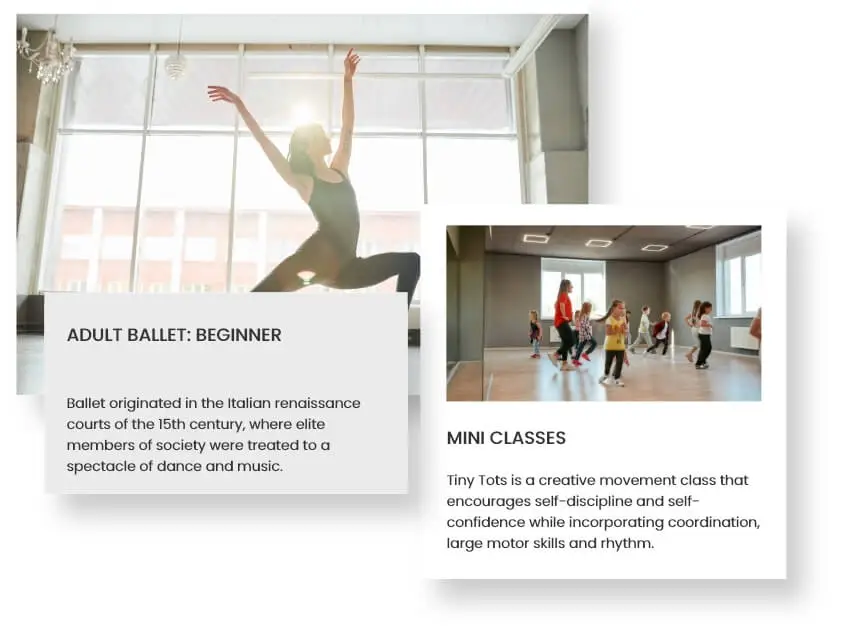 Navigation Through Classes And Programs Dance Studio