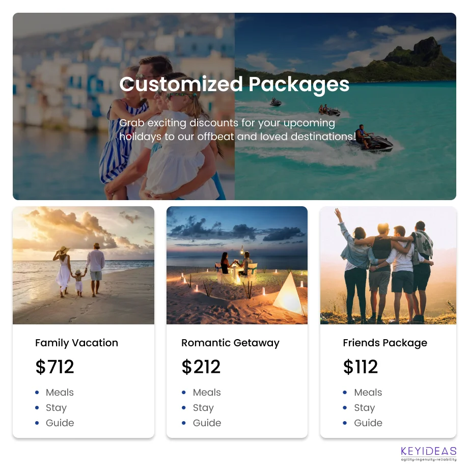 Packages Vacation Rentals Web Design