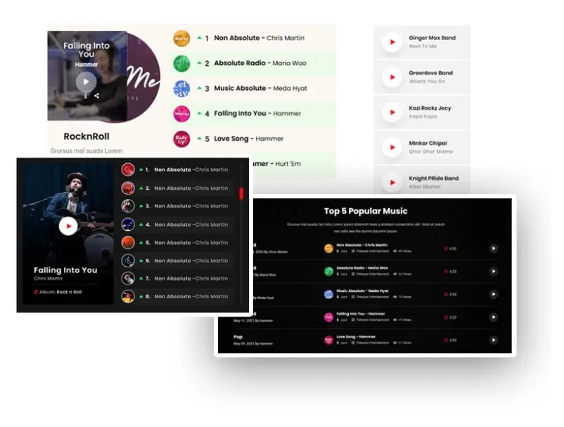 Podcasts Chart Layouts