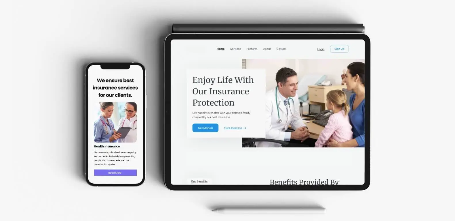 Responsive Health Insurance Companies website design