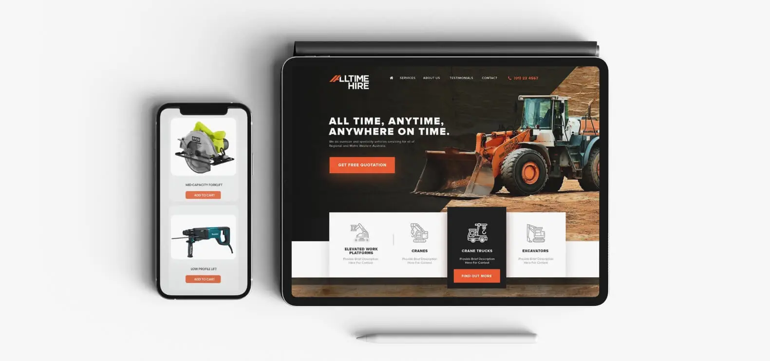 Responsive Heavy Equipment web design