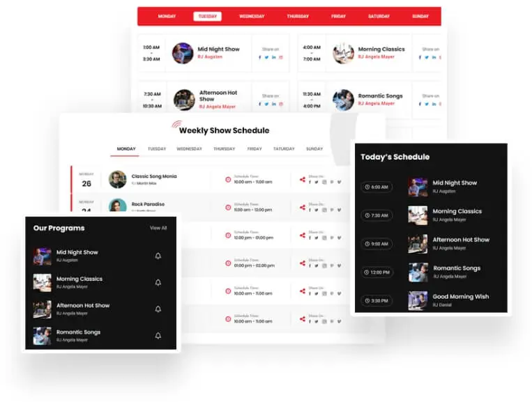 Session Show Schedule Layouts