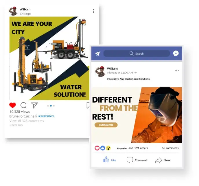 Social Media Marketing industrial company web development