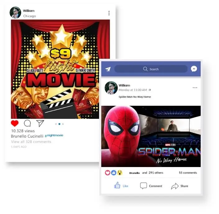 Social Media Marketing movie Theater