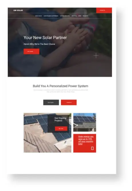website Design for solar energy companies