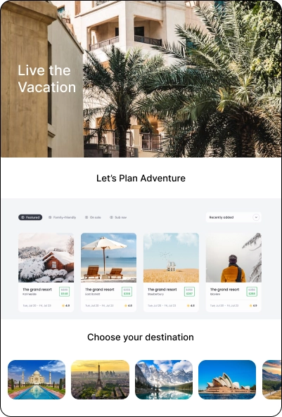 Vacation Rentals Website Design
