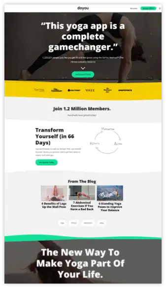 top Yoga web app developer