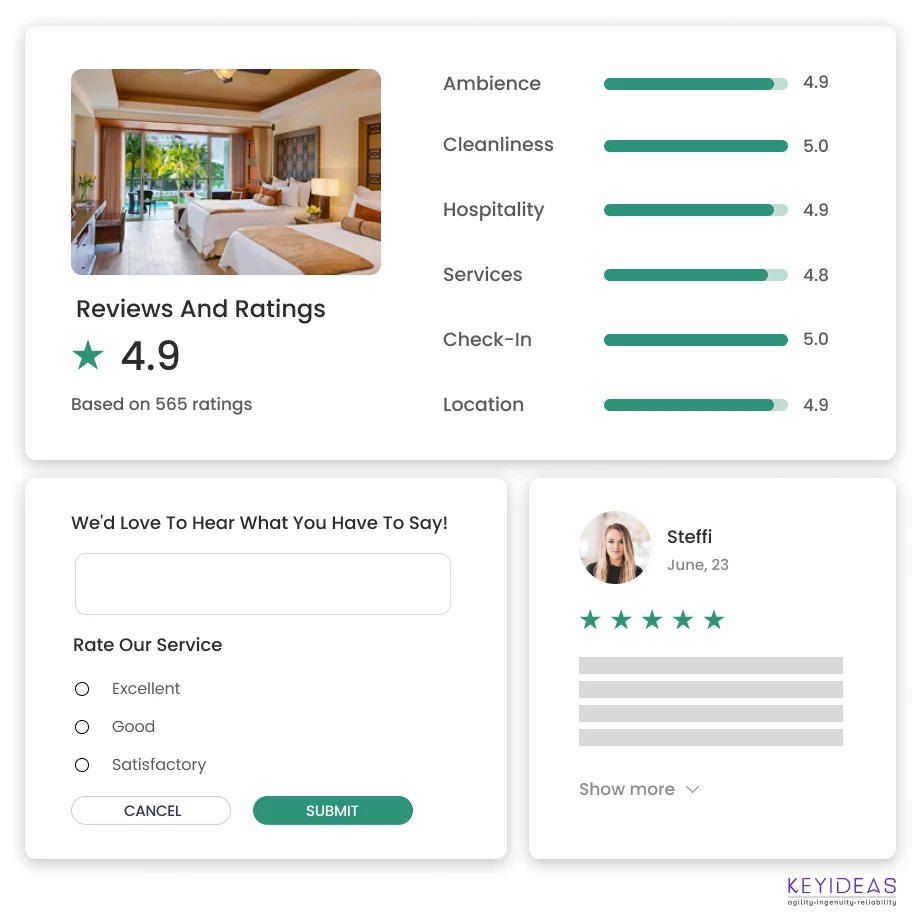 Feedback vacation Rentals Web Design