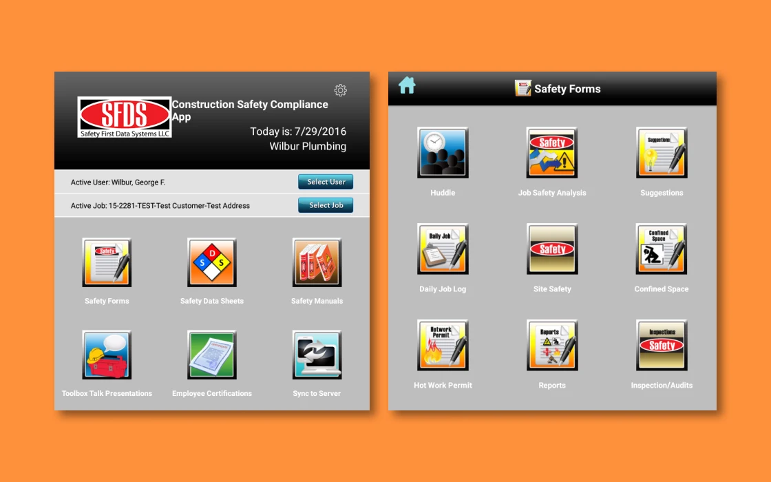 Safety First Data System, Construction Safety Compliance Table App & Website