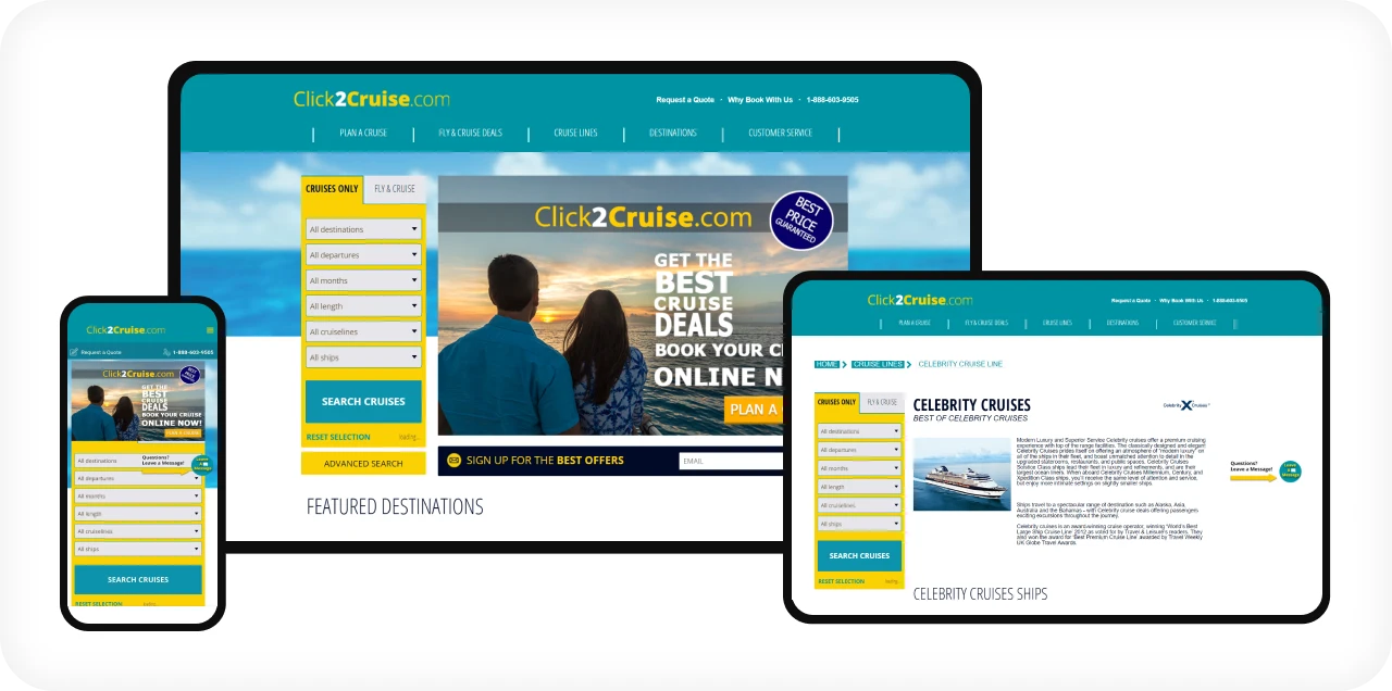 Responsive ecommerce click2cruise