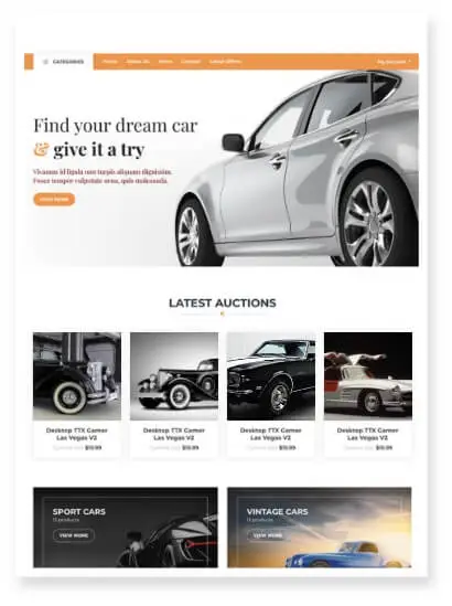 Auction Website Design Image