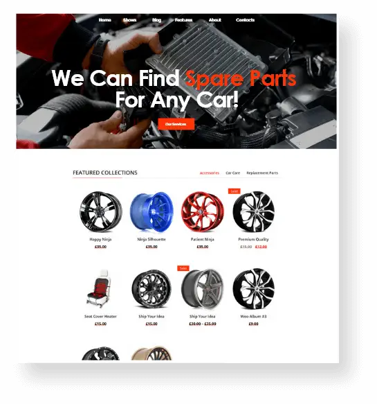  Auto Parts Website Development