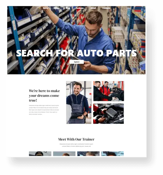 custom Auto Parts Website