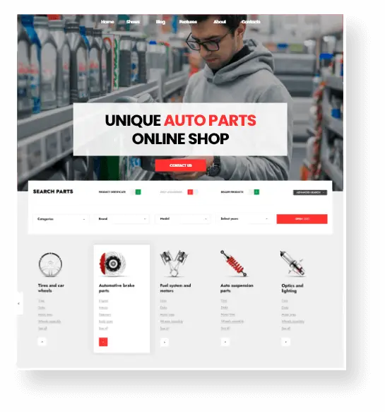 auto parts ecommerce website