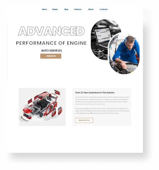 custom Top Automotive Service Website Design