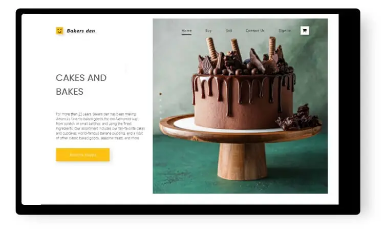 Bakeries Web Design bakers-den-homepage