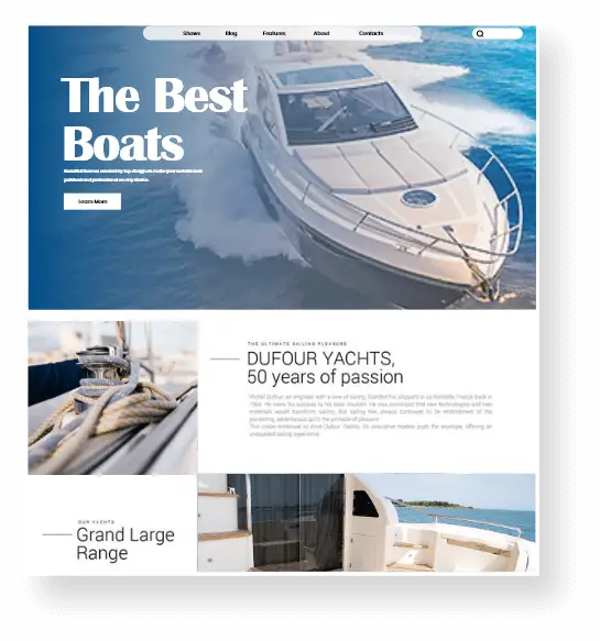 Boat Distributors and rent website design