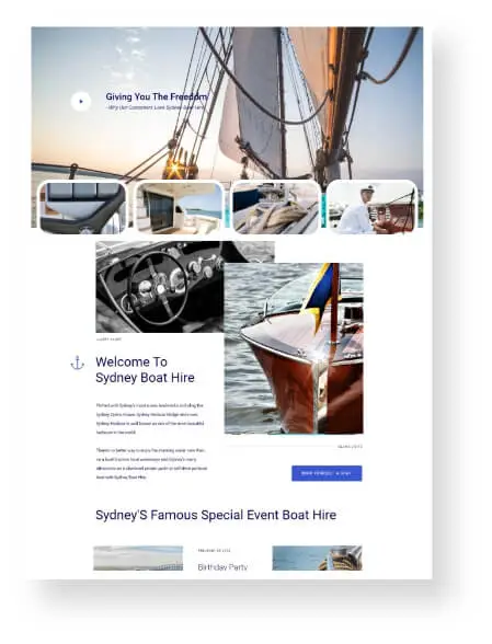 yacht website design sydney