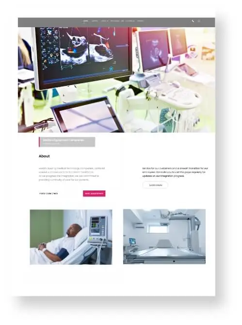 Medical Equipment Companies Website Design