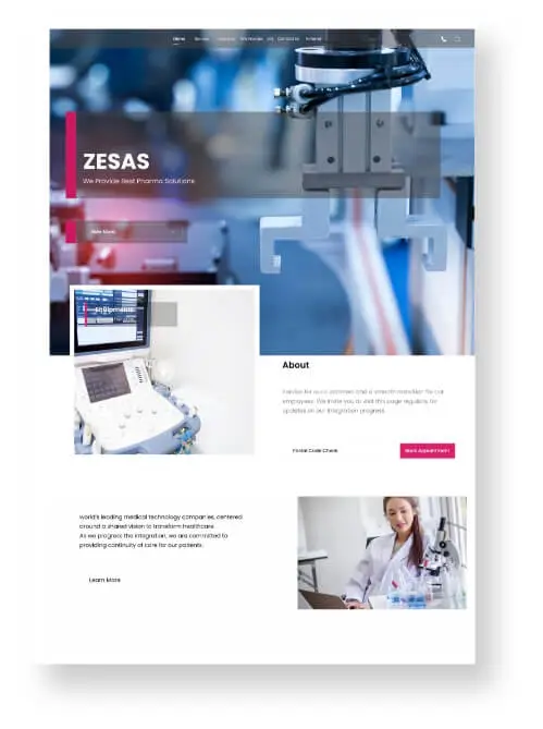 Medical Equipment Companies Web Design