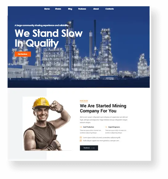 oil gas company website design