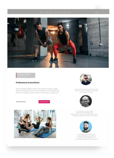 web design for fitness trainers