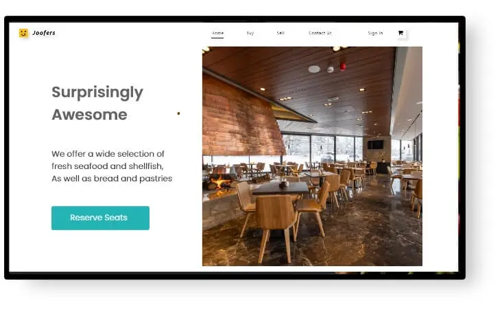 restaurant joffers homepage website designer