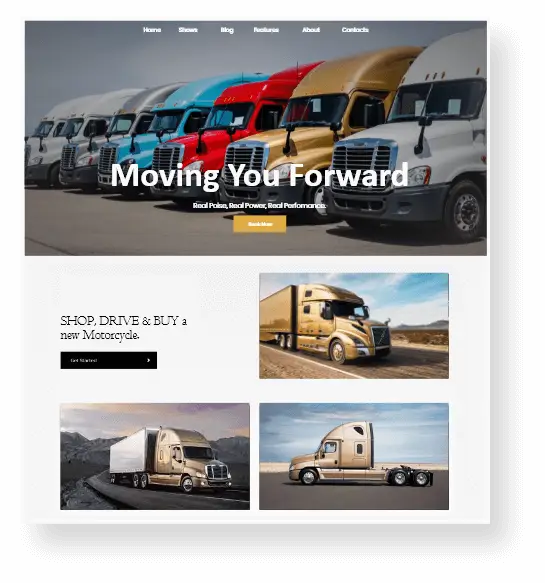 user-friendly truck company website 