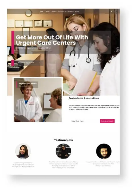 Urgent Care Centers Website Design