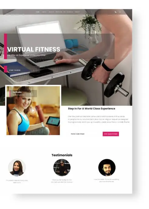 Virtual Fitness Website Design