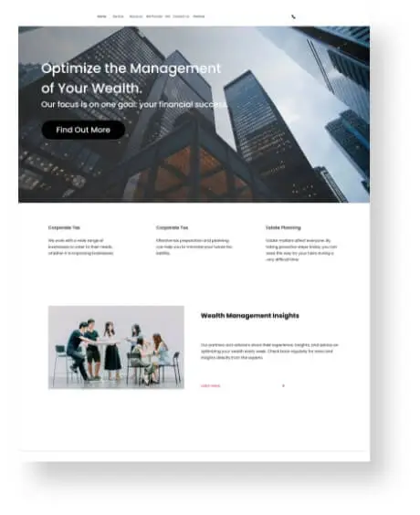 responsive custom Wealth Management Website