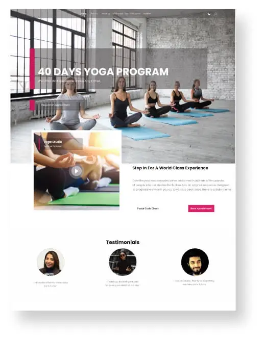 Yoga Studio Website Design