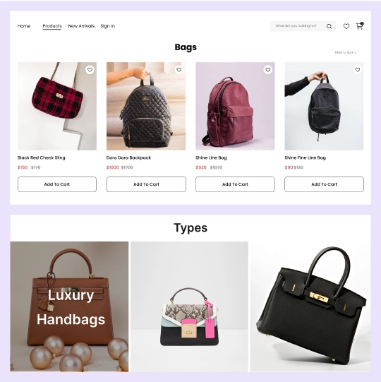 Fashion industry UI product page software development agency