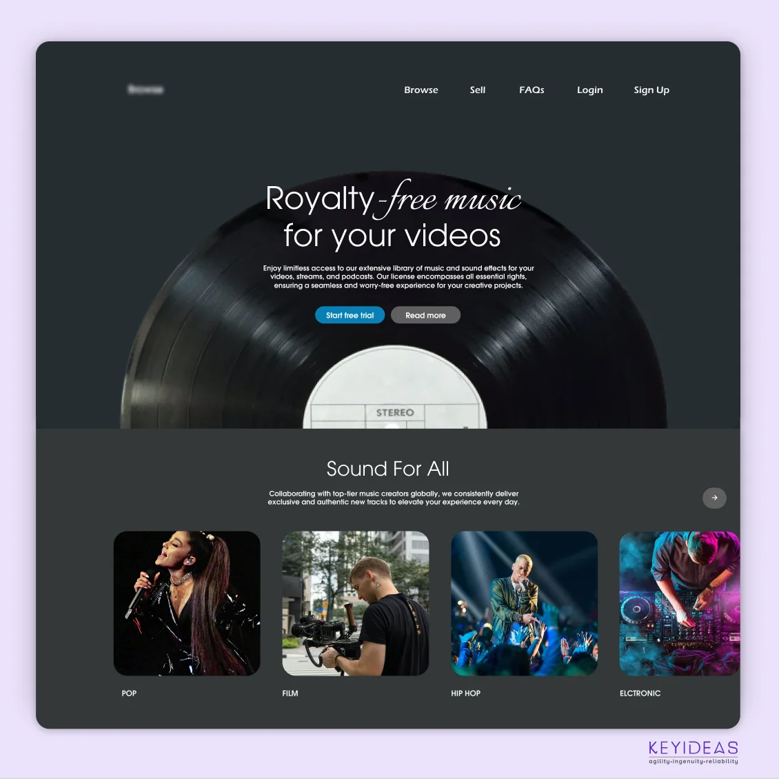  UI UX entertainment landing page