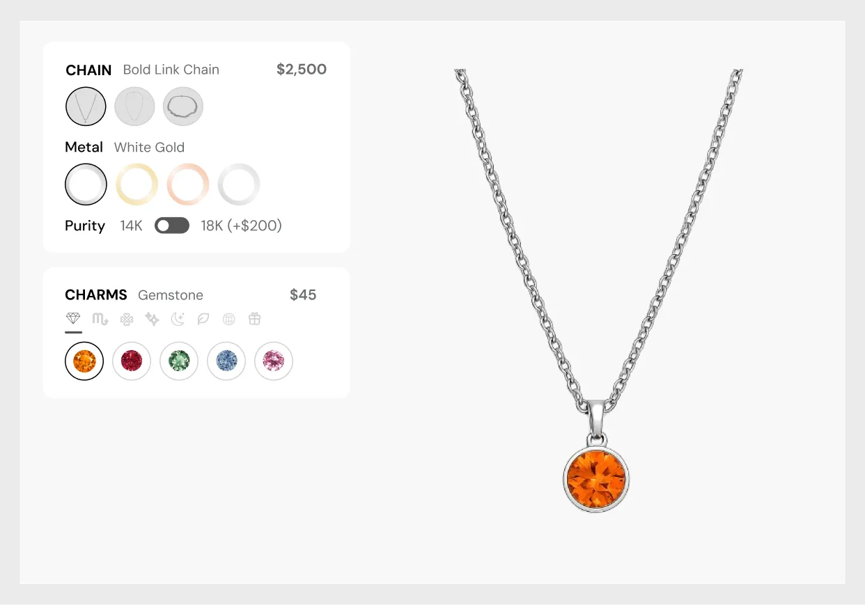 3d necklace configurator banner