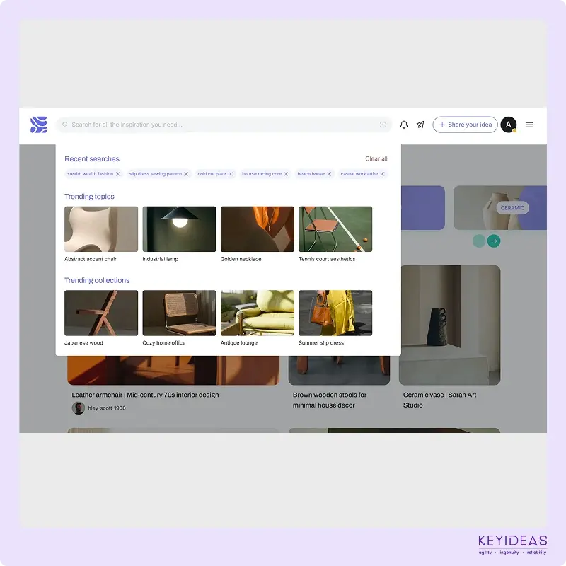 Inspiration search interface