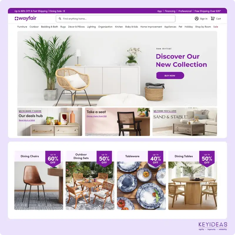 Online women’s clothing user interface