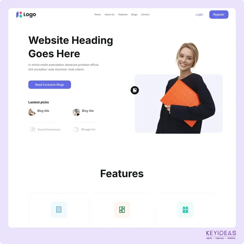 Landing page Process at Keyideas