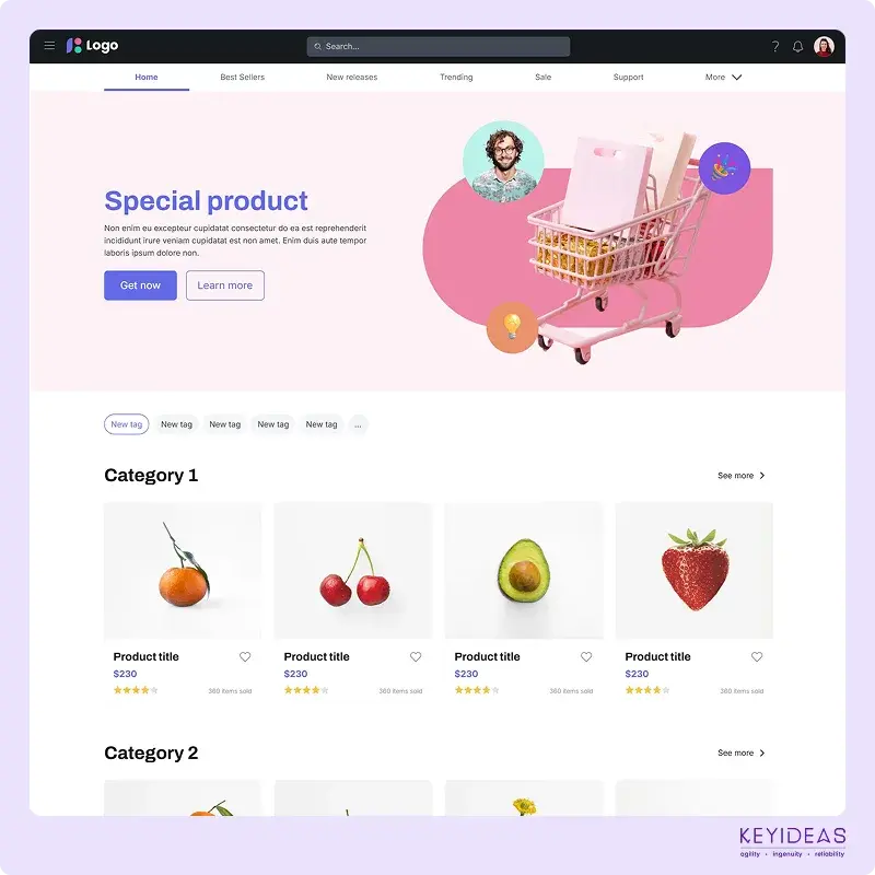 Medicine landing page graphic design