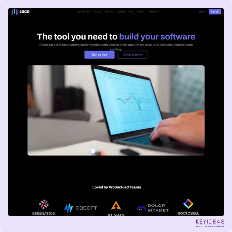 Landing page and Visuals