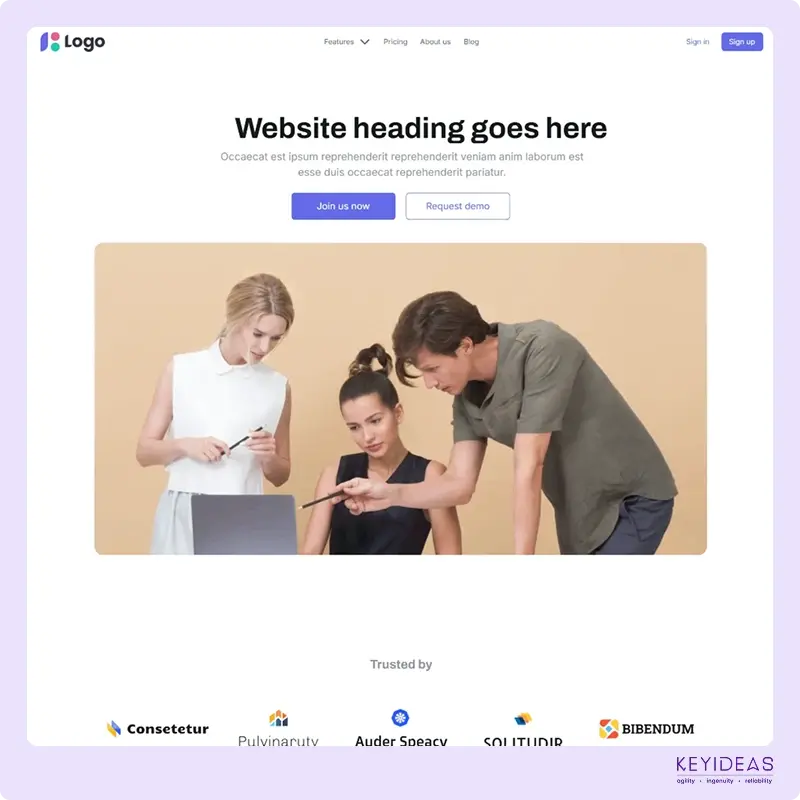 Landing page and Visuals
