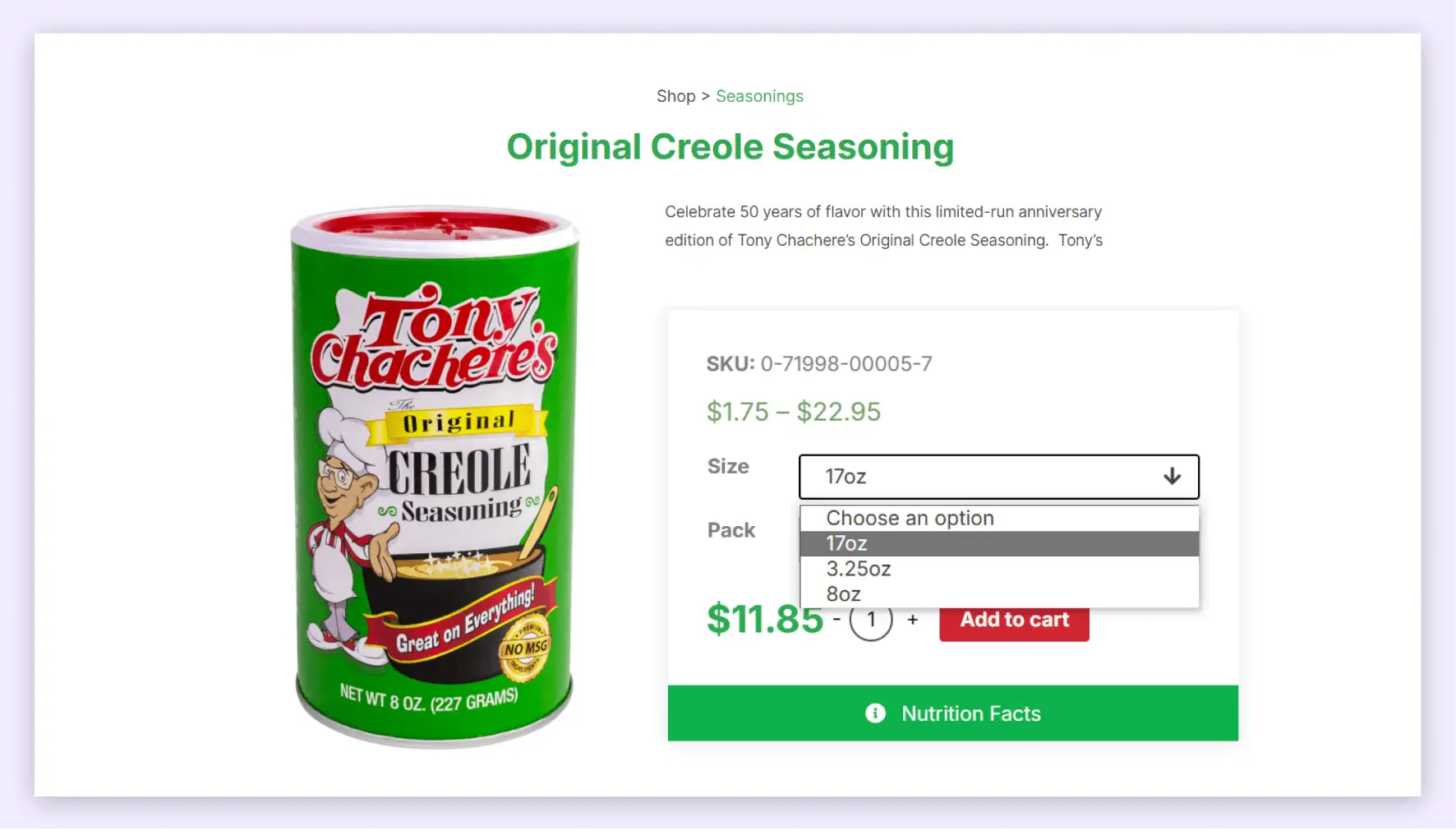 Food Brand E-commerce Website Design Built to Last 14 Product Detail Page