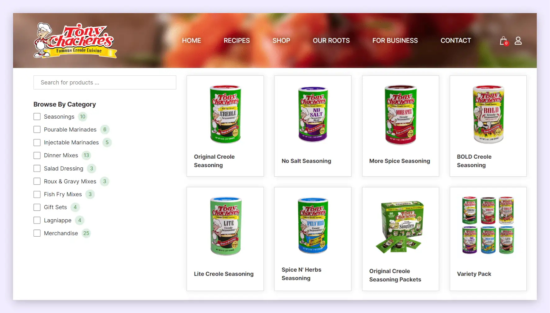 Food Brand E-commerce Website Design Built to Last 12 Product Listing Page and Filters