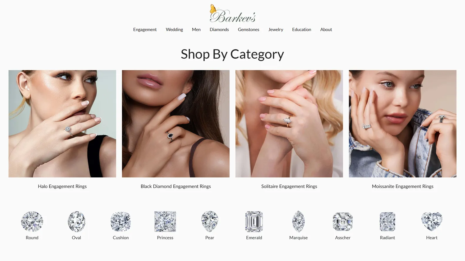black diamond ring ecommerce product display