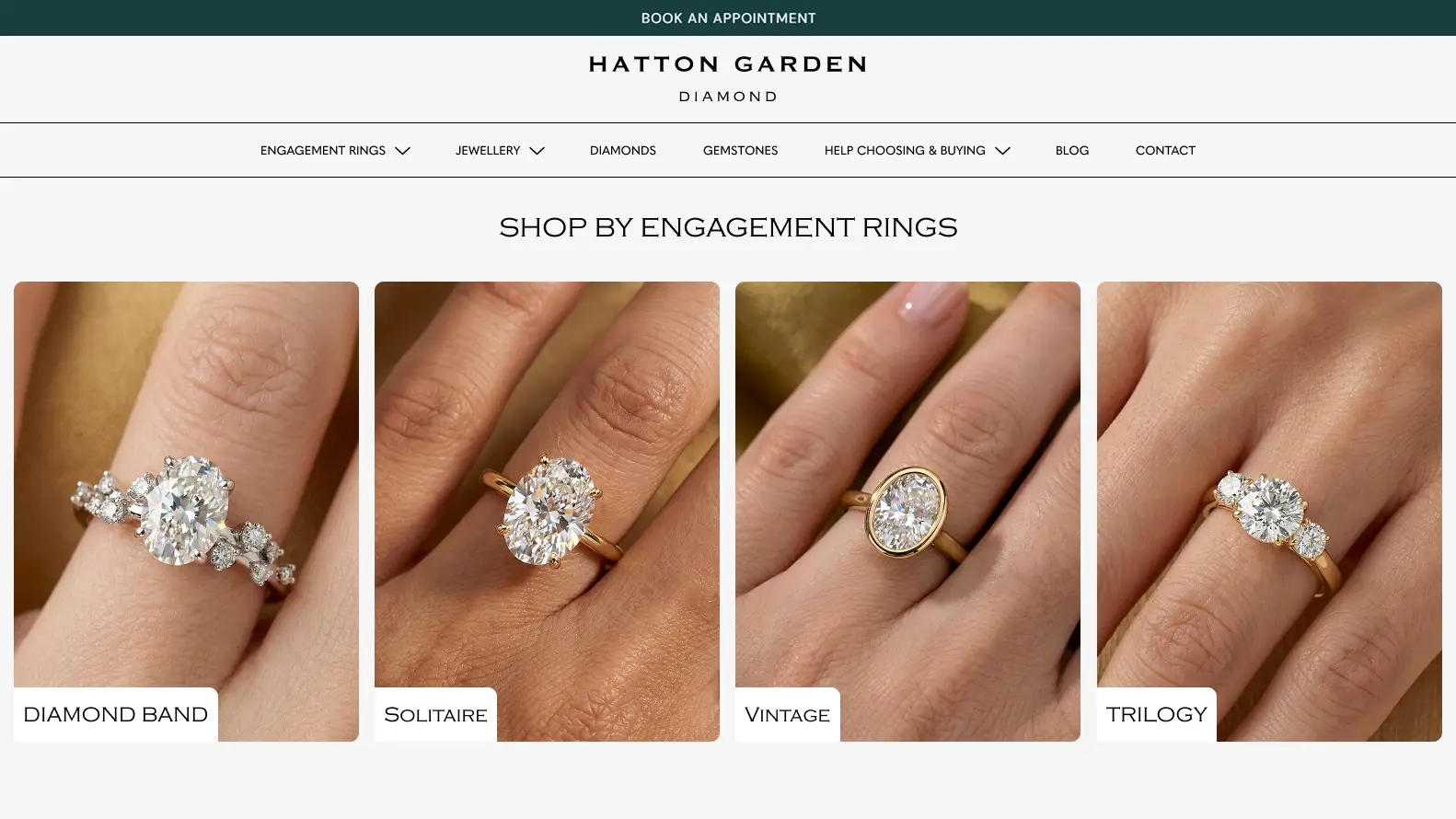 Iconic London diamond district merchant website for Hatton Garden Diamond