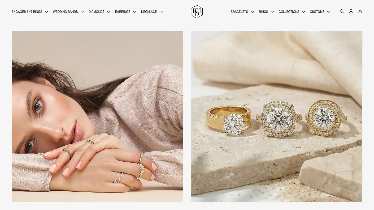 Lab-Grown Diamond Jewelry Website Design