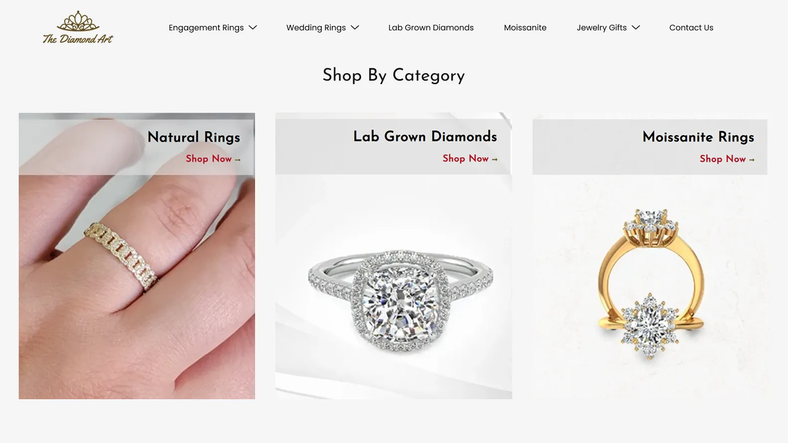 Jewelry Brand Web Development for The Diamond Art New York Store