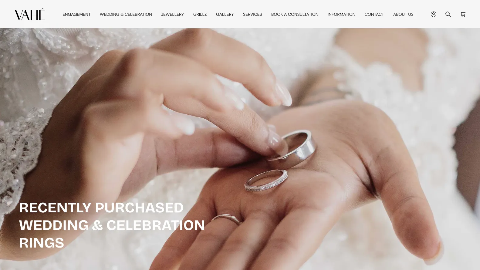 Premium boutique jewelry website design for Vahe Jewellery Australia