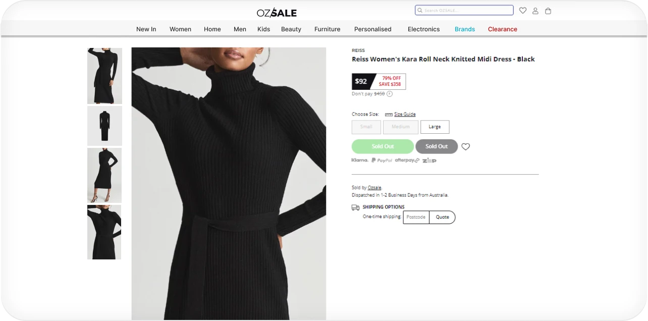 E-Commerce Store Development - Retail Fashion Website 4 ozsale asp net